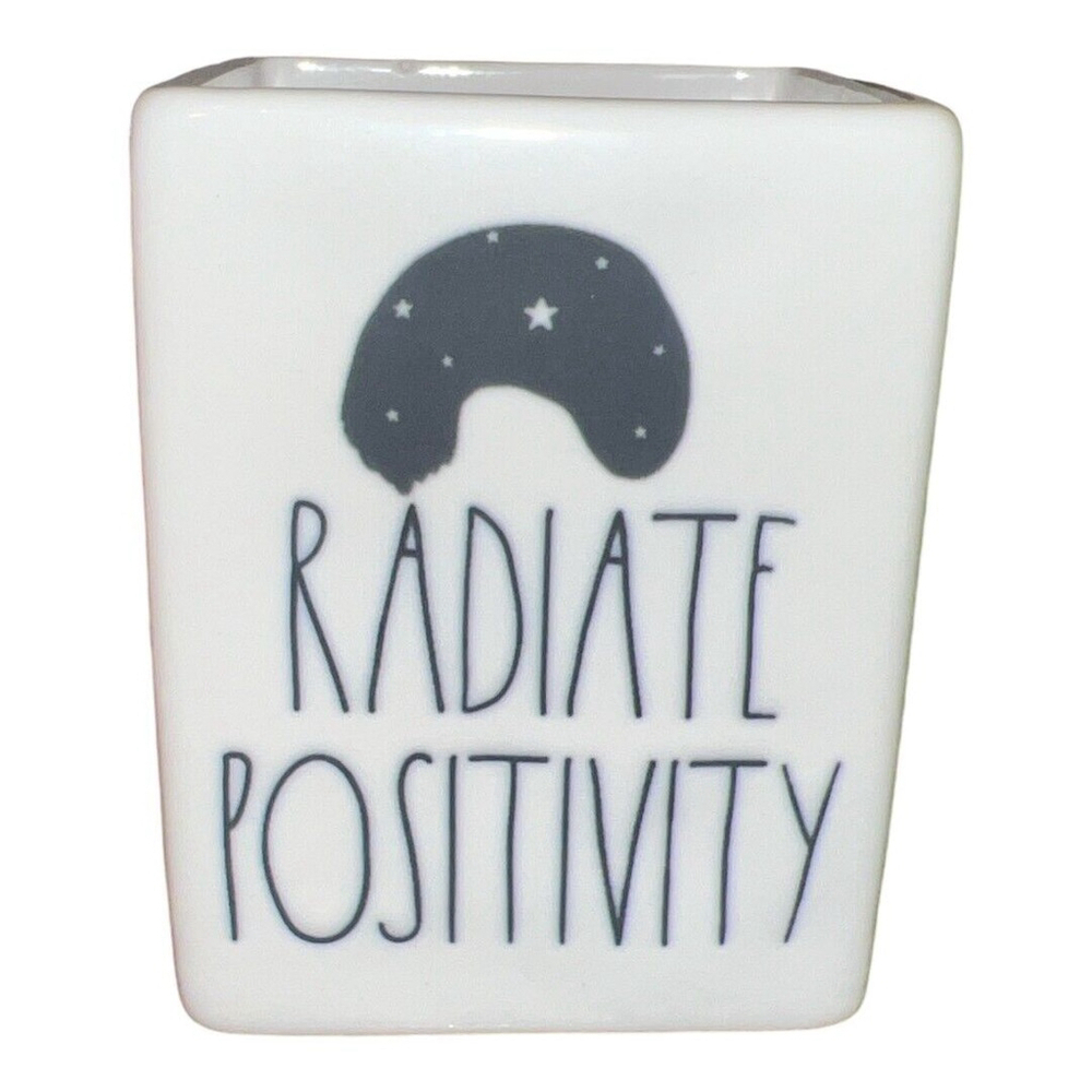 Rae Dunn RADIATE POSITIVITY Ceramic Pen and Pencil Holder